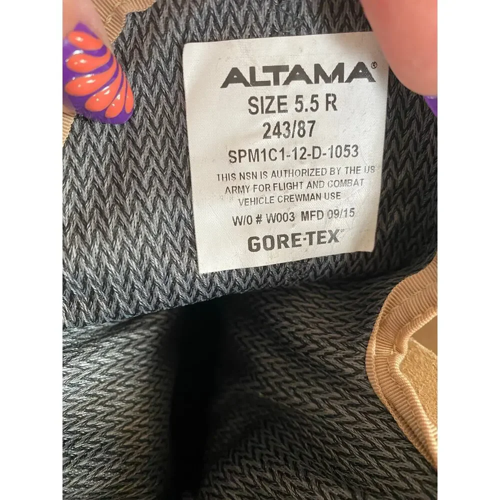 New Altama Temperate Combat Boots Tan Goretex Vibram Military Mens 5.5 R